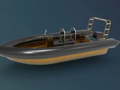 Rib boat new model 3D model