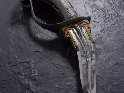 Dagger sword with handle Low-poly 3D model