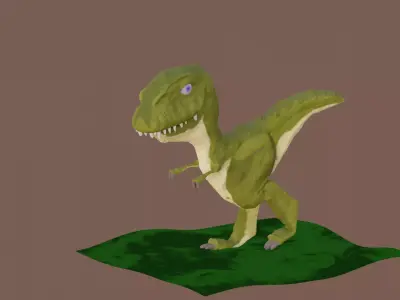 Trex Dino Cartoon Model 3D model