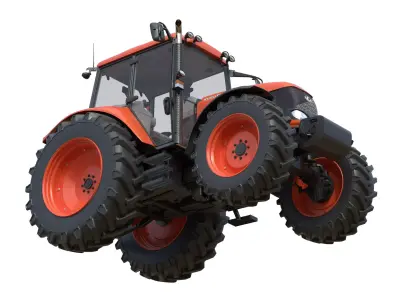 Kubota M130X1 Utility Tractor Low-poly 3D model