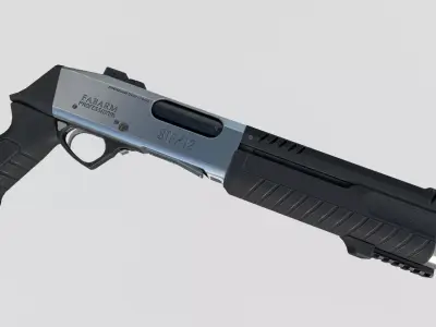 Fabarm STF12 short  PBR Low-poly 3D model