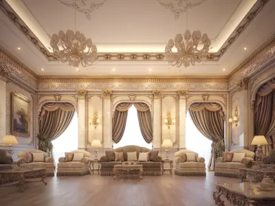 Luxury Living Room 3D model order