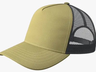 Trucker Cap Olive 3D model