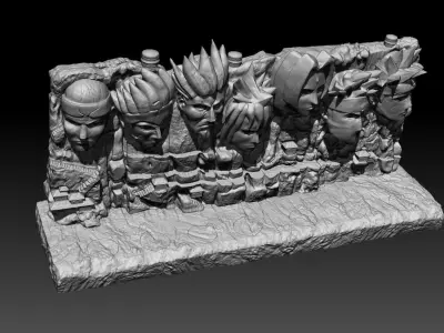 NARUTO WALL OF HOKAGE 3D print model
