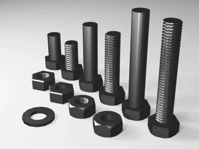 M5 Bolts Nuts Washers Pack 3D Models for Printing 3D model