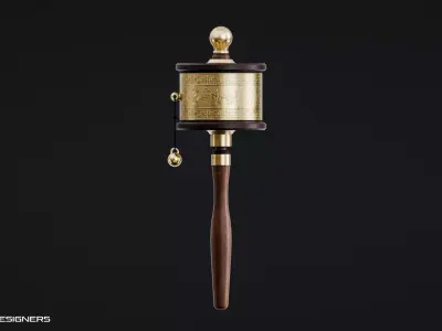 Tibetan Buddhist Prayer Wheel Low-poly 3D model