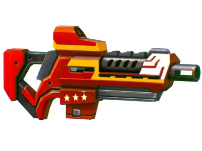 LowPoly Sci-Fi Cartoon Assault Rifle Future Low-poly 3D model 2
