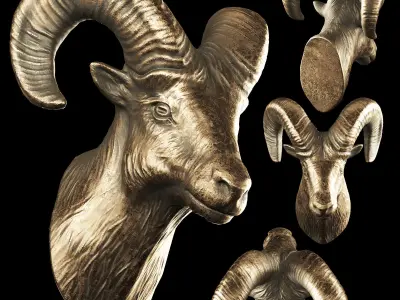 Ram Goat Head Trophy by lllax 3D model