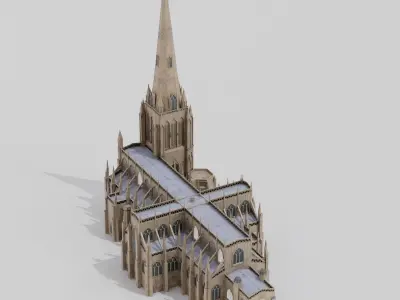 St Mary Redcliffe Church Low-poly 3D model