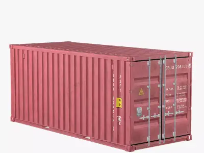 Container 20ft Red 3D model