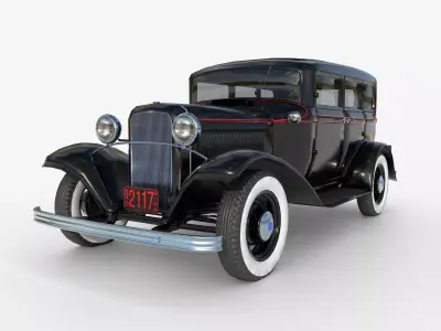 1932 Ford Model 18 4-door sedan Low-poly 3D model