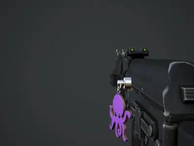 Octopus Weapon Charm - Low Poly Game Ready Low-poly 3D model