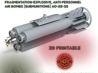 Russian Single bomb bundle RBS-100 AO 25 33 printable moulage  3D model