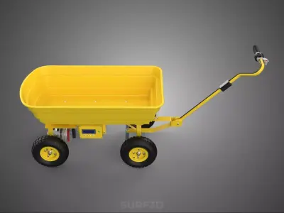 IOT AUTONOMOUS SMART ROBOT CART TROLLEY WAGON WHEELBARROW GARDEN 3D model