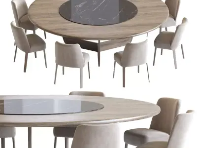 Hammer Guest Side Seating and Cala table 3D model