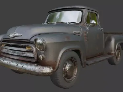 Vintage Rusty Pickup Truck 3D Model 3D model 2