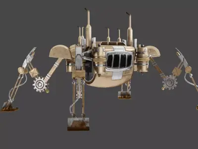 Steampunk Four-Legged Vehicle  3D model