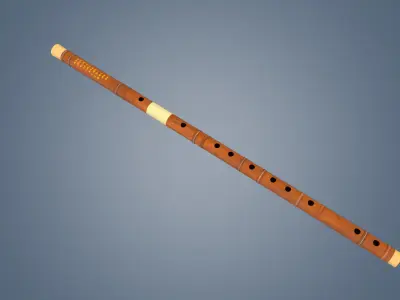 flute Low-poly 3D model