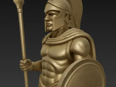 Ancient Greek Hoplite Warrior Stylized 3D Model Free 3D model