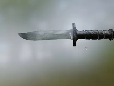 3D Combat Knife Model Low-poly 3D model