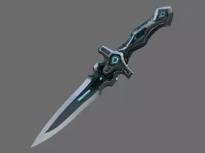 Futuristic Sci-Fi Energy Dagger Low-poly 3D model