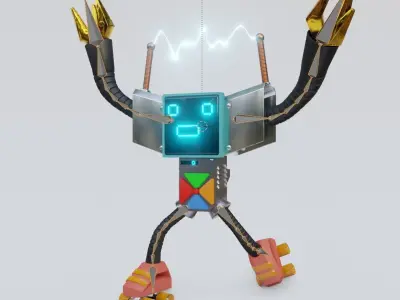 Cute child cartoon robot dream  3D model