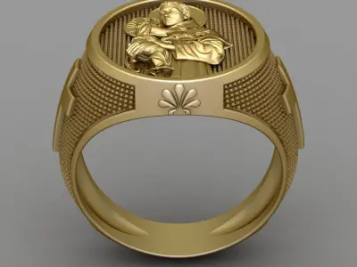 Antique Religious Ring 3D print model