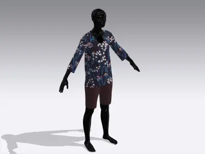 Female Cloth Dress Low-poly 3D model