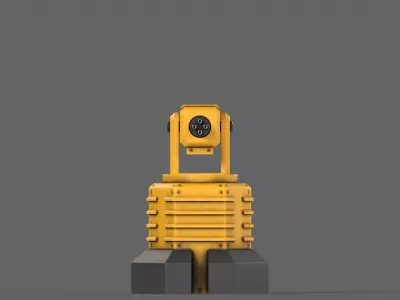 PBR Turret Gun 03 Yellow Low-poly 3D model