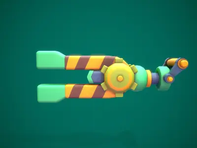 Stylized Magnetgun Low-poly 3D model