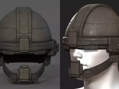 Helmet military combat soldier  Low-poly 3D model