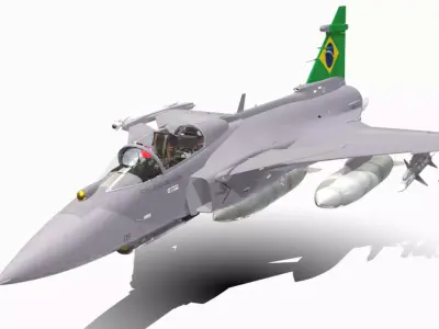 GRIPEN F39 E BR Low-poly 3D model