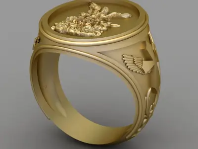 Antique Religious Ring 3D print model