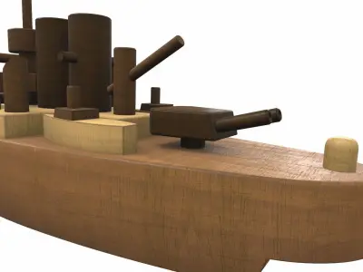Wooden ship toy 1 Free 3D model