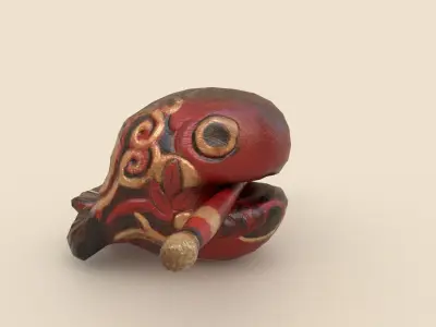 temple block Low-poly 3D model