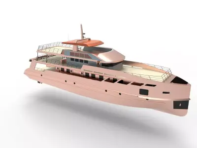 Golden Yacht B 3D model