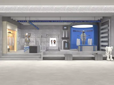Shoe store interior 3D model get