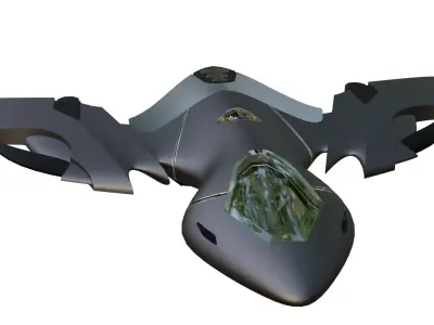 spaceship Low-poly 3D model 6