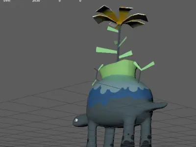 Stylized Plant Turtle Dinosaur Fully Rigged Lowpoly Low-poly 3D model