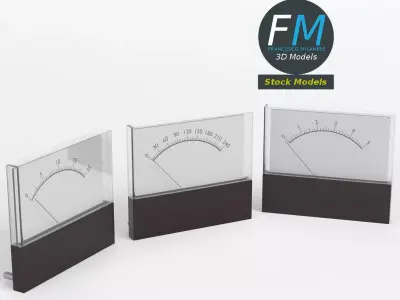 Panel mount analog voltmeters 3D model
