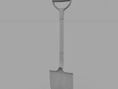 Shovel Low-poly 3D model 11