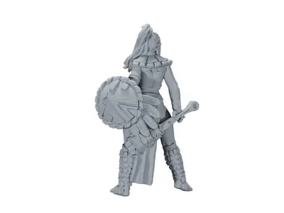 Amazon Warrior girl 5 3D print model