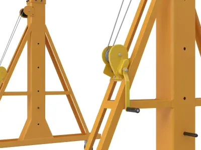 Portable Gantry Crane Frame with Roller Trolley 3D model