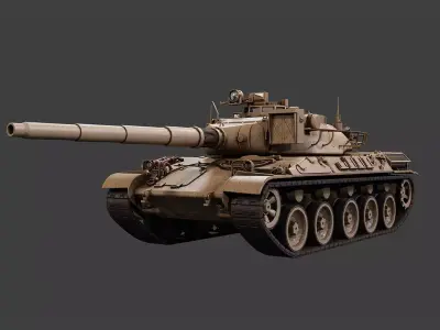 military tank Low-poly 3D model by Garage-B14 from CGTrader
