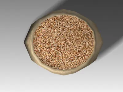 Bag 04 wheat bag Low-poly 3D model