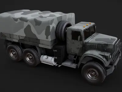 Military Transport Truck  Low-poly 3D model