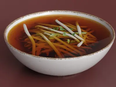 Broth with Mung Bean Sprouts 3D model