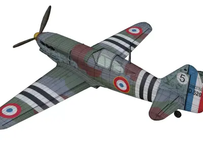 Dewoitine D520 Low-poly 3D model