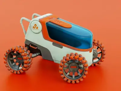 LUNAR ROVER H-12 RIGGED 3D model