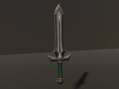 Dark Silver Sword - Game Ready Weapon Low-poly 3D model